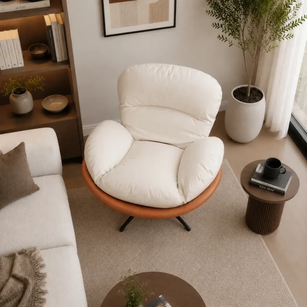 KL-2415C (5) The Attic Shella Lounge Chair,Brown, Peach, Beige