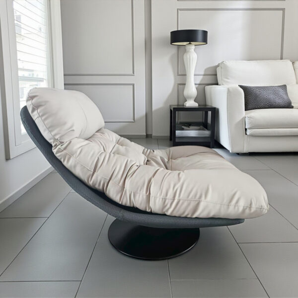 KL-2416C (2) The Attic Nest Lounge Chair, Steel Grey & Ivory