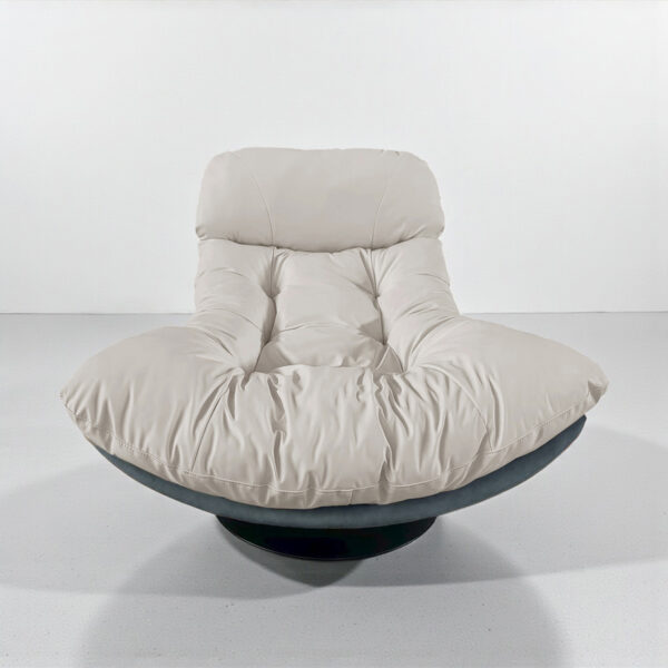 KL-2416C (6) The Attic Nest Lounge Chair, Steel Grey & Ivory