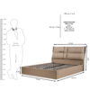 The Attic Nova Queen Size  Bed with Hydraulic Lift Storage with Soft Cushion Headboard Khakhi Beige