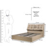 The Attic Kona Queen Size  Hydraulic Lift Storage Bed with Tufted Headboard Khakhi Beige