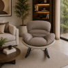 The Attic Rocksy Lounge chair,  Caramel brown & Cream
