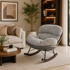 The Attic Rocksy Lounge chair,  Light Grey & Brown