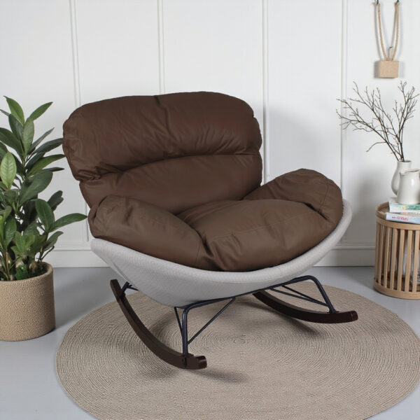 The Attic Rocksy Lounge chair,  Light Grey & Brown
