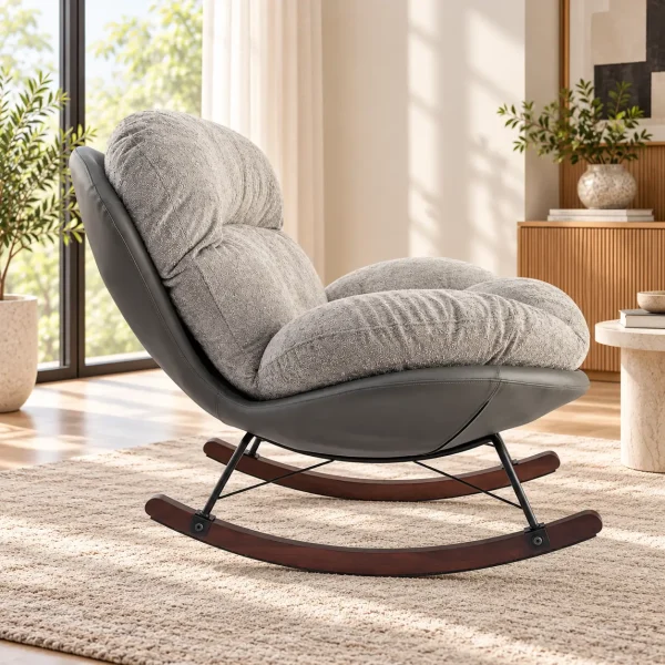 The Attic Rocksy Lounge chair,  Light Grey & Brown