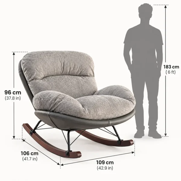 The Attic Rocksy Lounge chair,  Light Grey & Brown