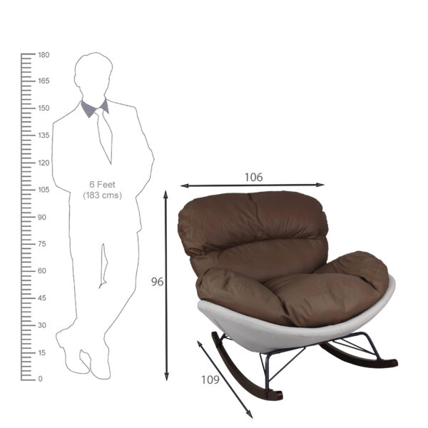 The Attic Rocksy Lounge chair,  Light Grey & Brown