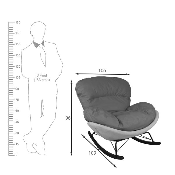 The Attic Rocksy Lounge chair,  Caramel brown & Cream