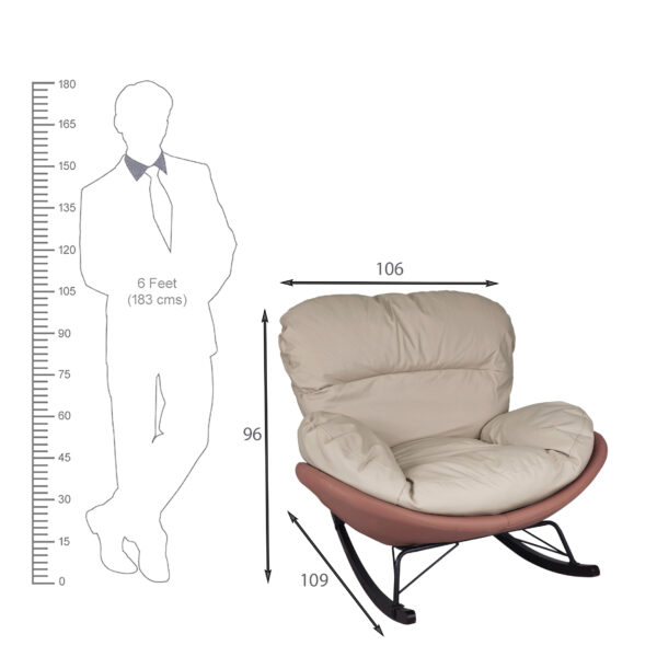 The Attic Rocksy Lounge chair,Peach, Beige