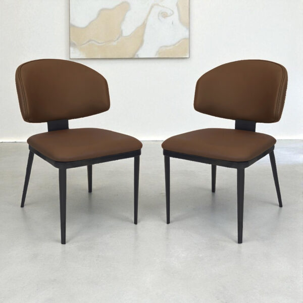 The Attic Milo Dining Chair, Dining set of 2 chair, Chocolate Finish