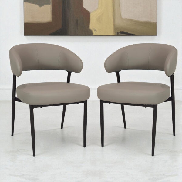 The Attic Orbit Dining Chair, Dining set of 2 chair, Warm Grey Finish