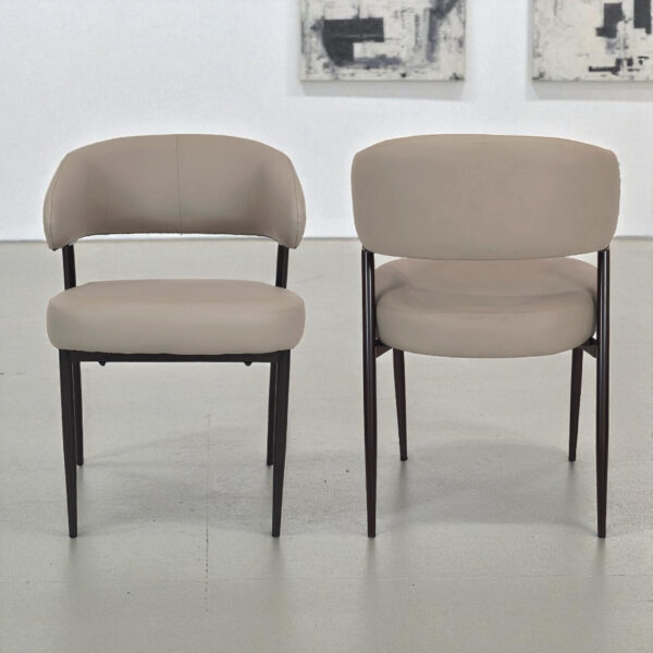 The Attic Orbit Dining Chair, Dining set of 2 chair, Warm Grey Finish