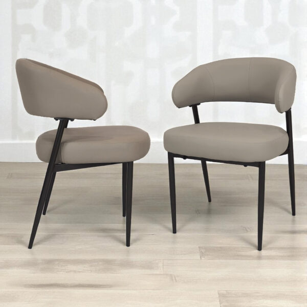 The Attic Orbit Dining Chair, Dining set of 2 chair, Warm Grey Finish