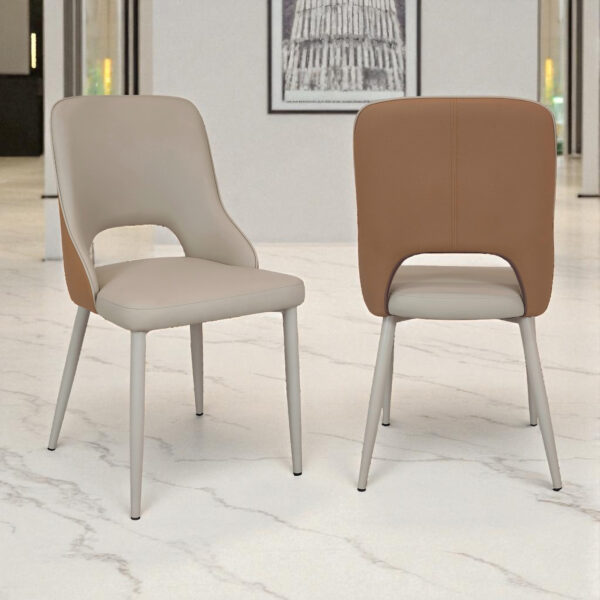 The Attic Biscotti Dining Chair, Dining set of 2 chair, Beige and Tan Finish