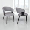KL-2460 (2) The Attic Monarch Dining Chair, Dining set of 2 chair, Steel Grey Finish