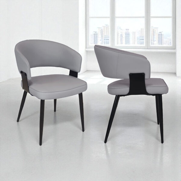 KL-2460 (2) The Attic Monarch Dining Chair, Dining set of 2 chair, Steel Grey Finish