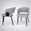 KL-2460 (4) The Attic Monarch Dining Chair, Dining set of 2 chair, Steel Grey Finish