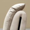 The Attic Luna Queen Size  Hydraulic Storage Bed with Tufted Cushion Headboard Cream Beige