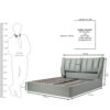 The Attic Rivera Modern Queen Size Hydraulic Storage Bed with Soft Cushion Headboard Sage Green