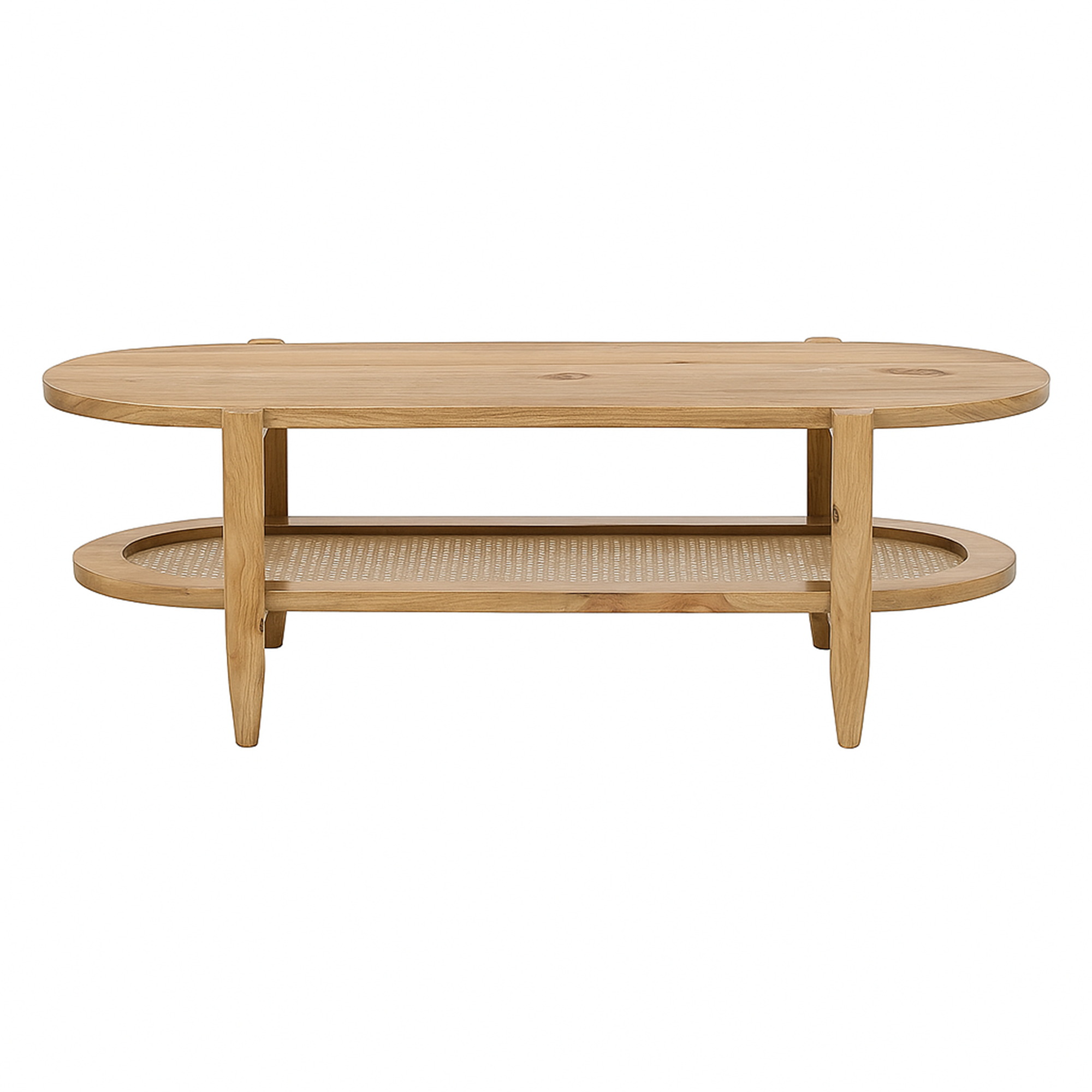 The Attic Memphis Coffee Table with Cane,Natural Mate Finish