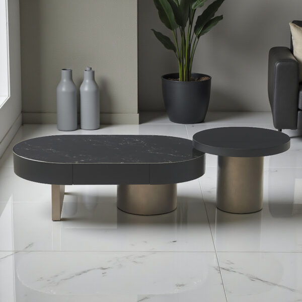KL-2436 (2) The Attic Noir Luxe Coffee Table Set of 2