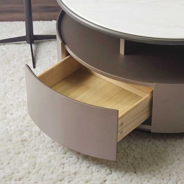 The Attic Aura Marble Coffee Table Set with Storage