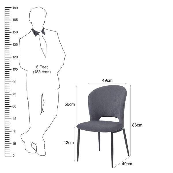 The Attic Orvion Dining Chair, Steel Grey