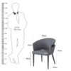 KL-2469 (8) The Attic Sienna Luxe Dining Chair , Steel Grey
