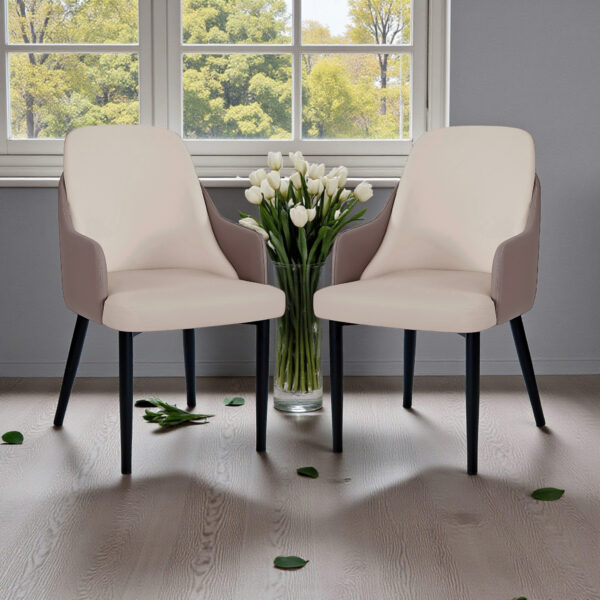 The Attic Norvix Dining Chair , Light Brown & Cream