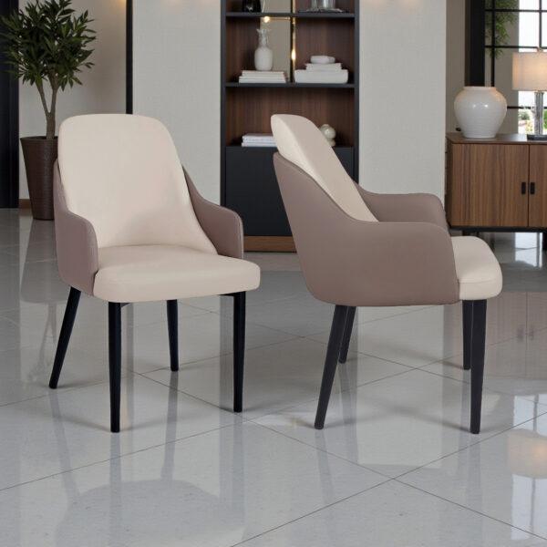 The Attic Norvix Dining Chair , Light Brown & Cream