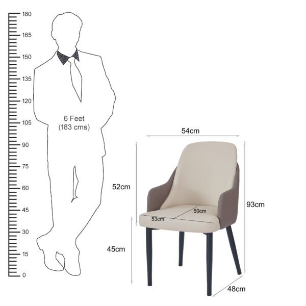 The Attic Norvix Dining Chair , Light Brown & Cream