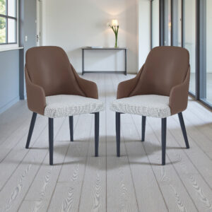 The Attic Norvix Dining Chair , Light Brown & Off White
