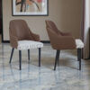 The Attic Norvix Dining Chair , Light Brown & Off White