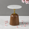 The Attic Bella Luxe End Table Gold Finish ,Honey