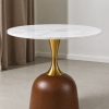 The Attic Bella Luxe End Table Gold Finish ,Honey