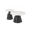 KL-2496 (4) The Attic Bolla Coffee Tables Set of 2 Modern Nesting Design,Titanium & Cream