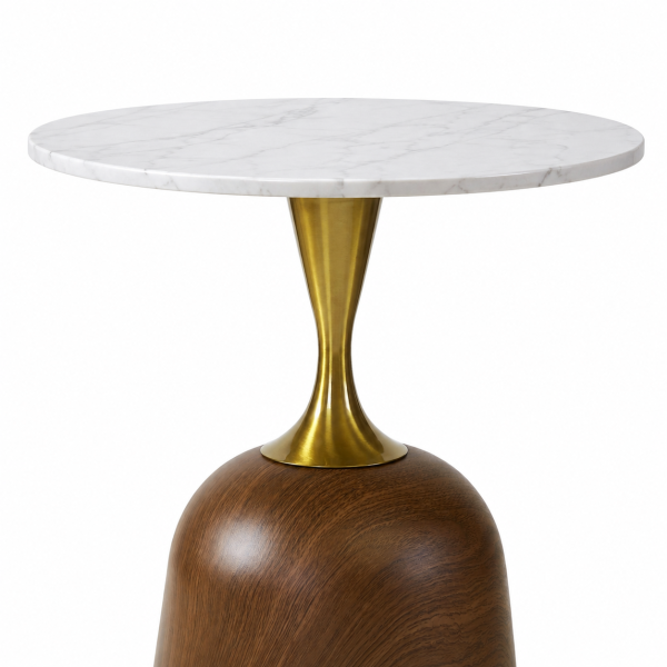 The Attic Bella Luxe End Table Gold Finish ,Honey