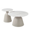 The Attic Ivory Luxe Coffee Tables Set of 2 White Marble Look,Ivory & Cream