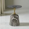 The Attic Vein Luxe End Table Marble Top Stylish Design,Grey