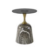 The Attic Vein Luxe End Table Marble Top Stylish Design,Grey
