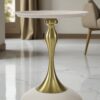 The Attic Luxe Pebble End Table Textured Metal Design,Ivory
