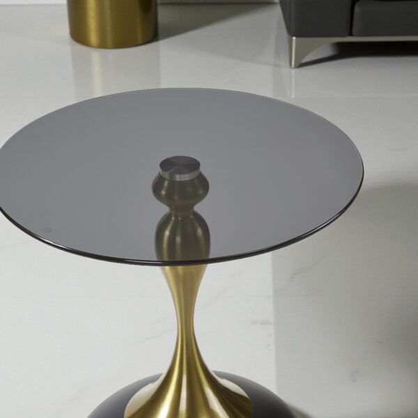 The Attic Luxe Drop End Table Unique Metal Base Décor,Black