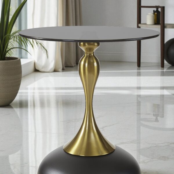 The Attic Luxe Drop End Table Unique Metal Base Décor,Black