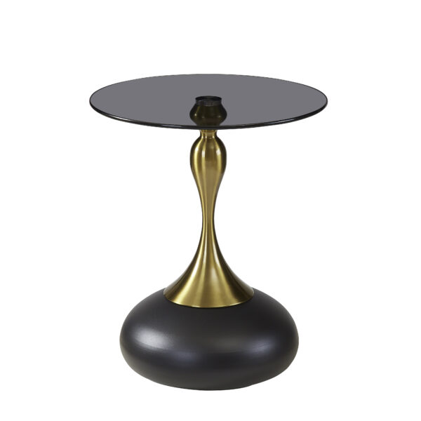 The Attic Luxe Drop End Table Unique Metal Base Décor,Black