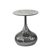 The Attic Luna Marble Top End Table Round Modern Décor,Titanium