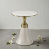 The Attic Orion Black Marble Top End Table Sleek Design,Cream