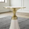 The Attic Orion Black Marble Top End Table Sleek Design,Cream