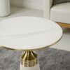 The Attic Orion Black Marble Top End Table Sleek Design,Cream