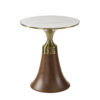 The Attic Verona Marble Top End Table Stylish Decor Piece,Honey & Gold