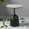 The Attic Neena Round End Table Compact Bedroom Style,Black
